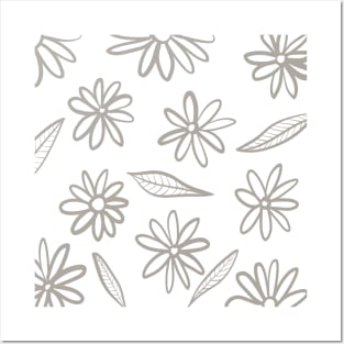 Gray flowers Posters and Art
